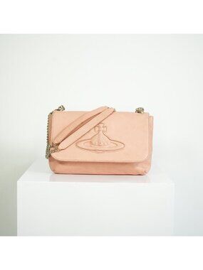 Vivienne Westwood Chelsea Blush Pink Leather Shoulder Bag